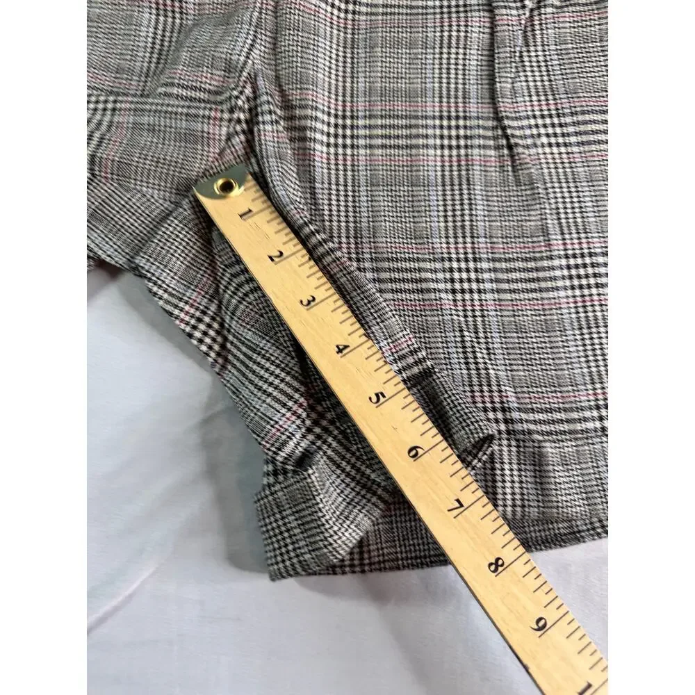 FRAME Relaxed Shorts Size 16 NWT $295 Plaid Wool Blend Pleated High Rise